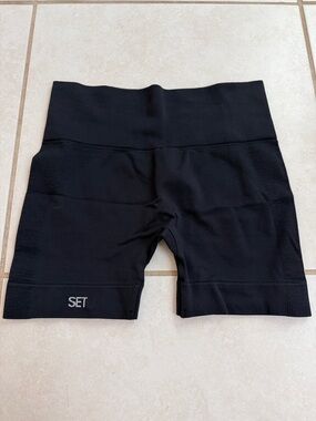 SET Active Black High-Waist Seamless Bike Shorts